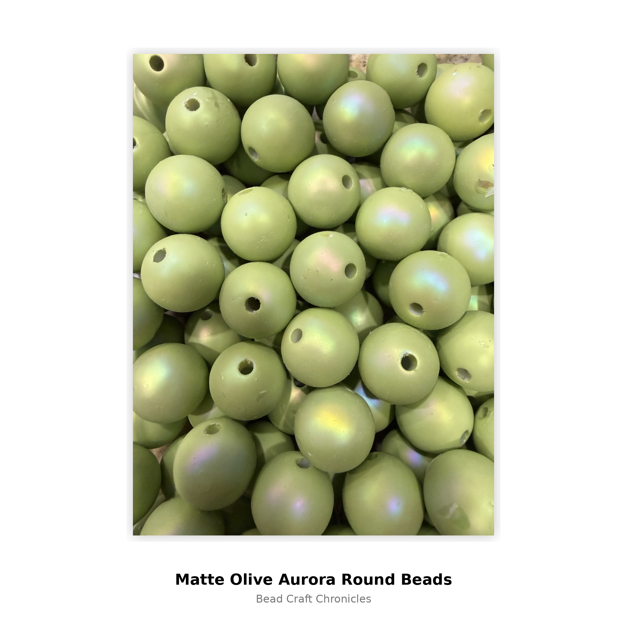 olive green matte beads